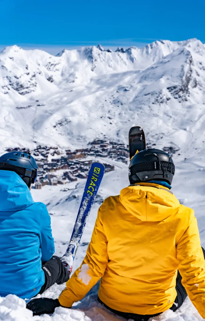 Skiwedstrijd Salomon uitzicht op Val Thorens