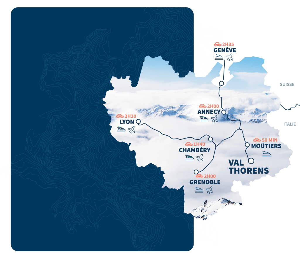 Map to Val Thorens