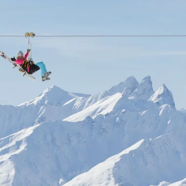 Zip line from Orelle to Val Thorens