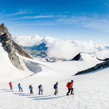 Wandern auf dem Péclet-Gletscher