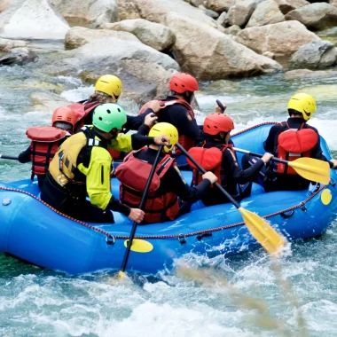 Rafting in a river